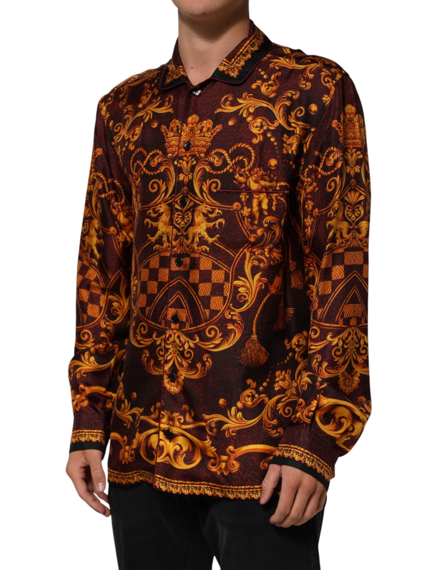 Dolce & Gabbana Floral Printed Baroque Button Down Shirt