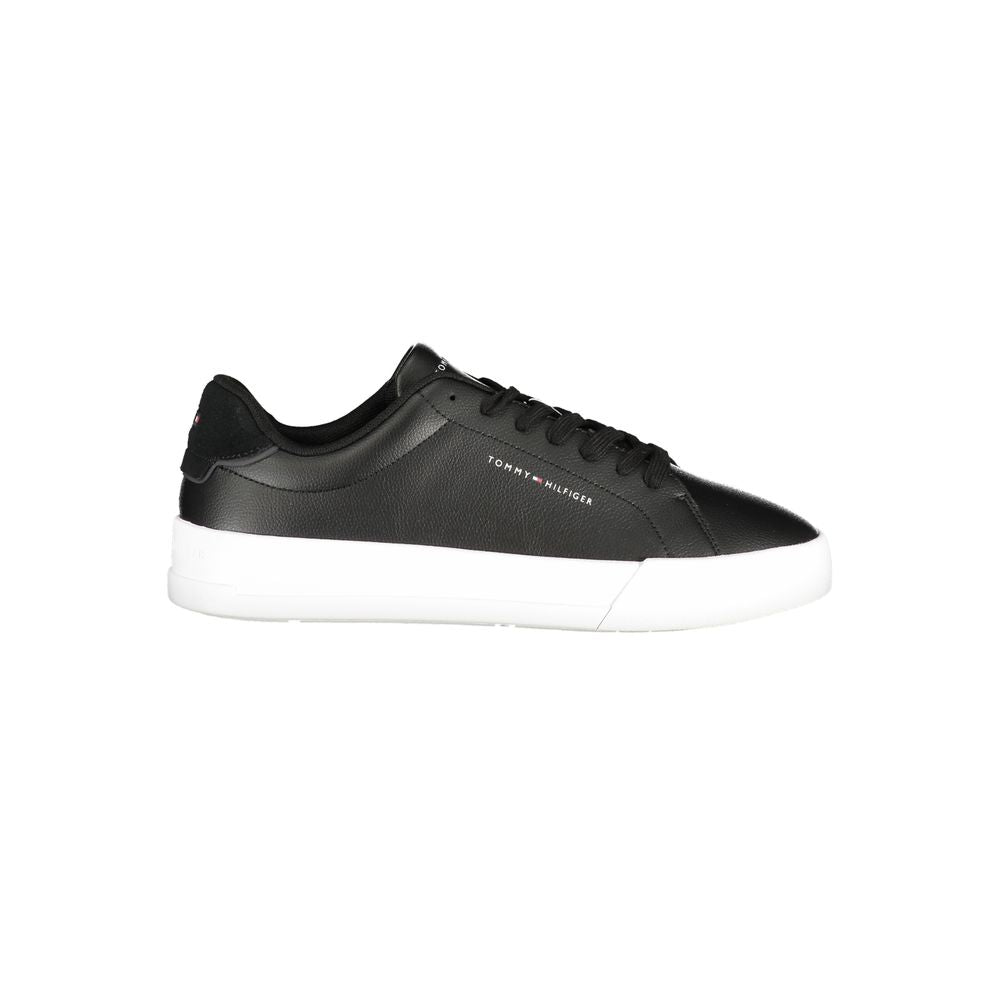 Tommy Hilfiger Black Leather Men Sneaker