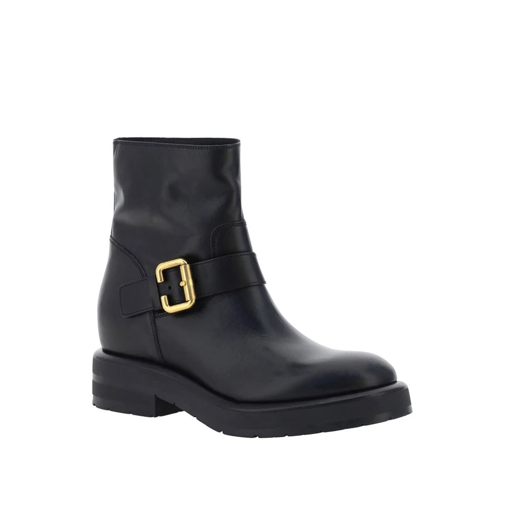 Chloé Black Calfskin Ankle Boots