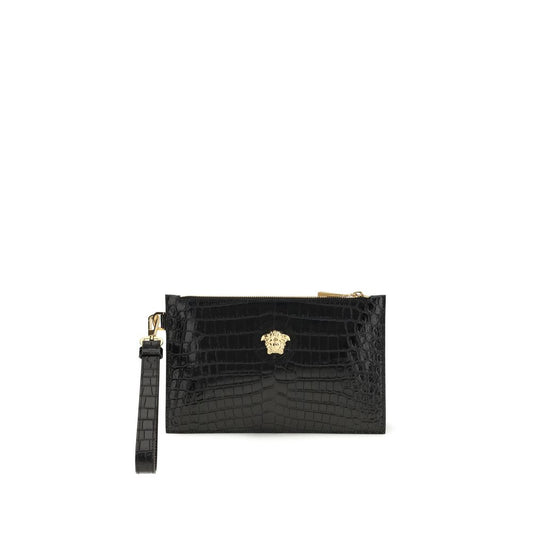 Versace Black Calf Leather Bos Taurus Wallet