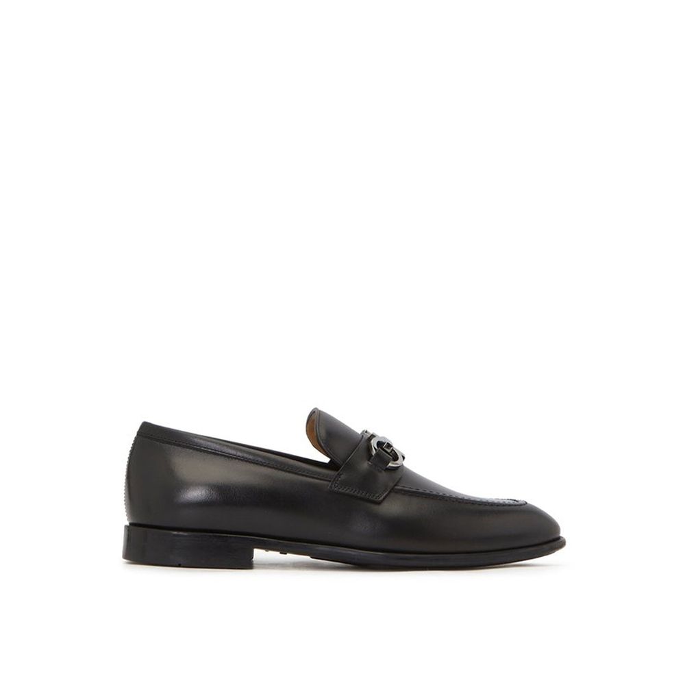 Salvatore Ferragamo Black Calfskin Slip-On Loafers