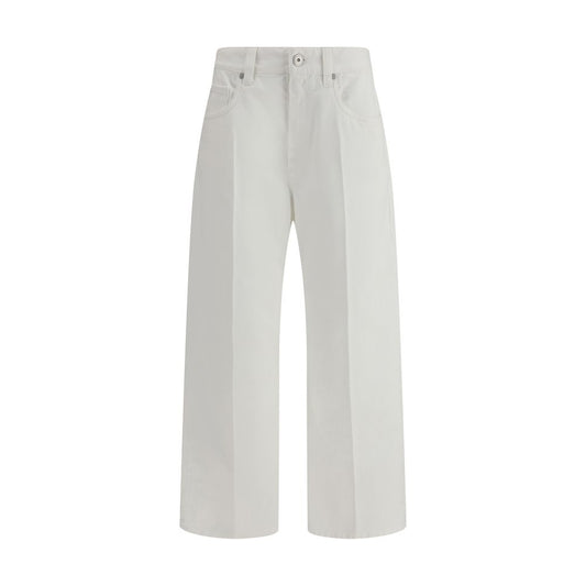 Brunello Cucinelli White Cotton Cropped Jeans