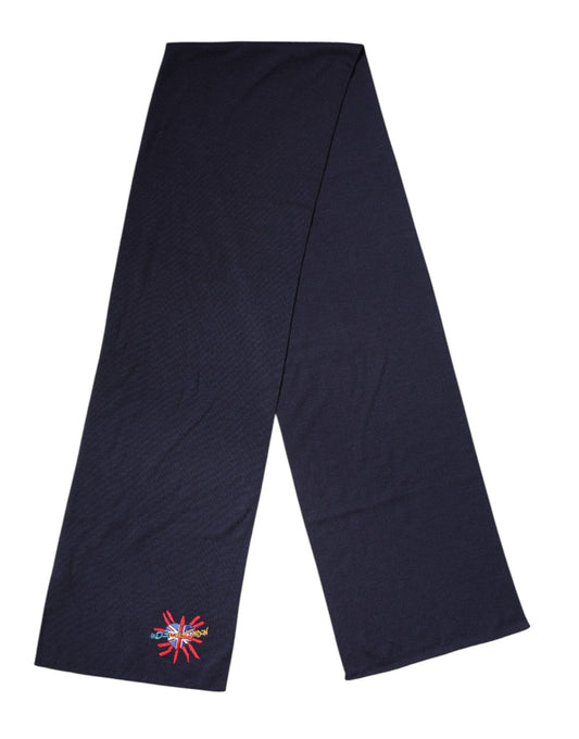 Dolce & Gabbana Blue Wool DG Loves London Neck Wrap Scarf